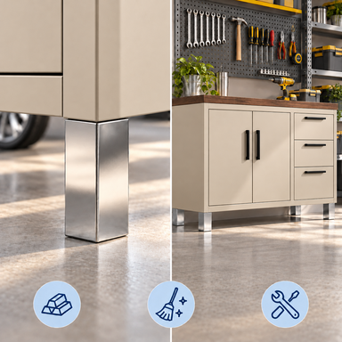 Nóżki meblowe regulowane aluminiowe 100 mm 40x40 chrom połysk stopka 4 szt.