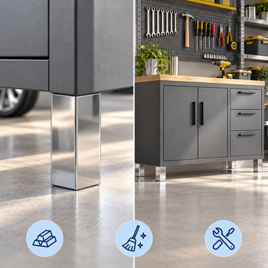 Nóżki meblowe regulowane aluminiowe 100 mm 40x40 chrom połysk stopka 4 szt.
