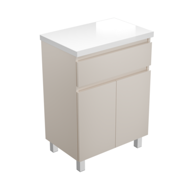 Szafka łazienkowa Ariza 60 Kaszmir Mat z Blatem Zestaw Szuflada