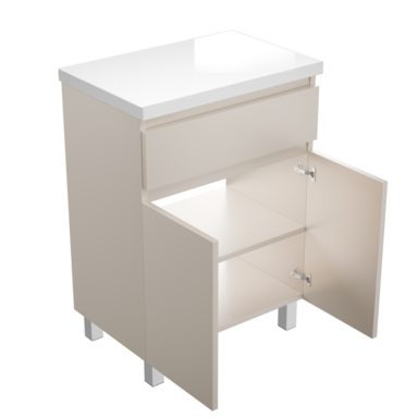 Szafka łazienkowa Ariza 60 Kaszmir Mat z Blatem Zestaw Szuflada