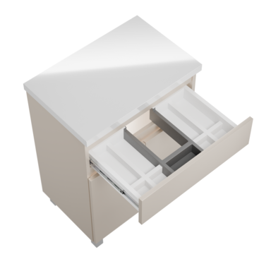 Szafka łazienkowa Ariza 60 Kaszmir Mat z Blatem Zestaw Szuflada