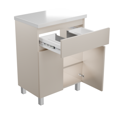 Szafka łazienkowa Ariza 60 Kaszmir Mat z Blatem Zestaw Szuflada