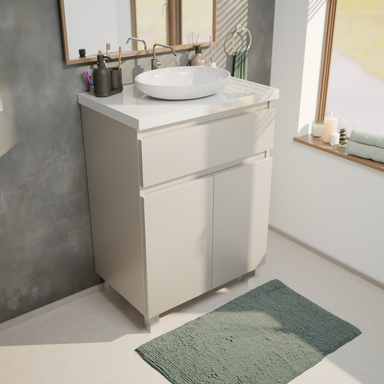 Szafka łazienkowa Ariza 60 Kaszmir Mat z Blatem Zestaw Szuflada