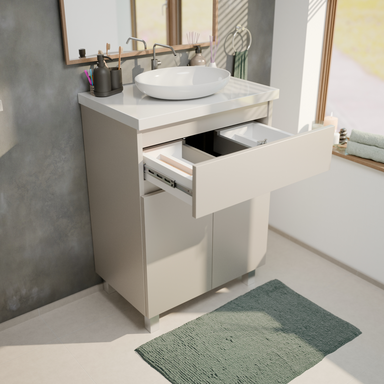 Szafka łazienkowa Ariza 60 Kaszmir Mat z Blatem Zestaw Szuflada