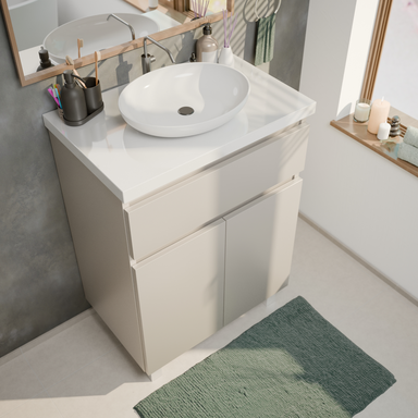 Szafka łazienkowa Ariza 60 Kaszmir Mat z Blatem Zestaw Szuflada