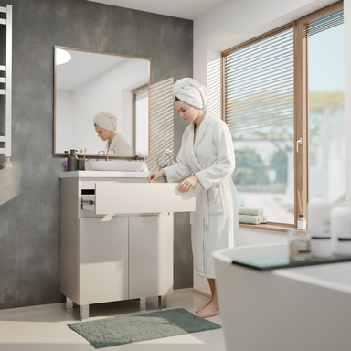 Szafka łazienkowa Ariza 60 Kaszmir Mat z Blatem Zestaw Szuflada