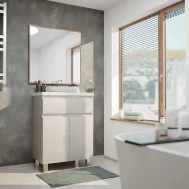 Szafka łazienkowa Ariza 60 Kaszmir Mat z Blatem Zestaw Szuflada