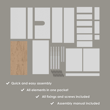 Szafka łazienkowa biały lakier z blatem dębowym Girona 80