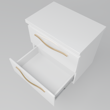 Szafka łazienkowa Girona 60 biały lakier blat biały złote uchwyty