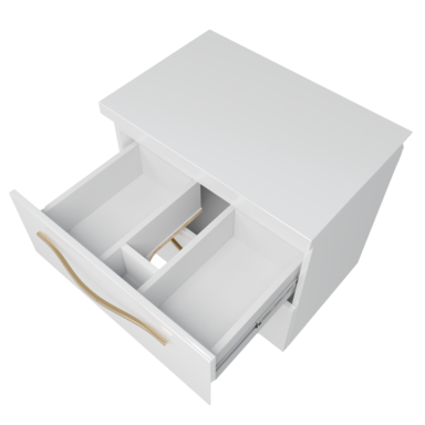 Szafka łazienkowa Girona 60 biały lakier blat biały złote uchwyty