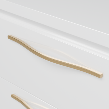 Szafka łazienkowa Girona 60 biały lakier blat biały złote uchwyty