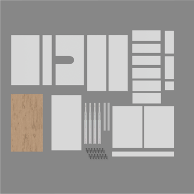 Szafka łazienkowa Girona 60 biały lakier blat dębowy złote uchwyty