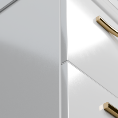 Szafka łazienkowa Girona 60 biały lakier ceramiczna umywalka złoty uchwyt