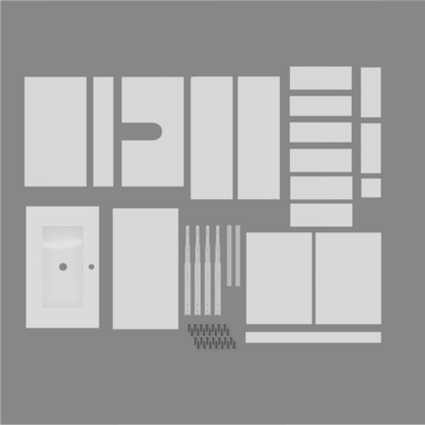 Szafka łazienkowa Girona 60 biały lakier ceramiczna umywalka złoty uchwyt