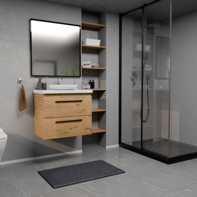 Szafka łazienkowa Girona 60 dąb lancelot, blat biały