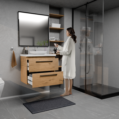 Szafka łazienkowa Girona 60 dąb lancelot, blat biały