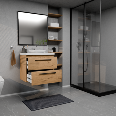 Szafka łazienkowa Girona 60 dąb lancelot, blat biały