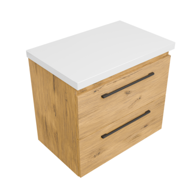 Szafka łazienkowa Girona 60 dąb lancelot, blat biały