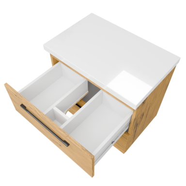 Szafka łazienkowa Girona 60 dąb lancelot, blat biały