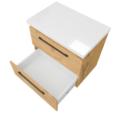 Szafka łazienkowa Girona 60 dąb lancelot, blat biały