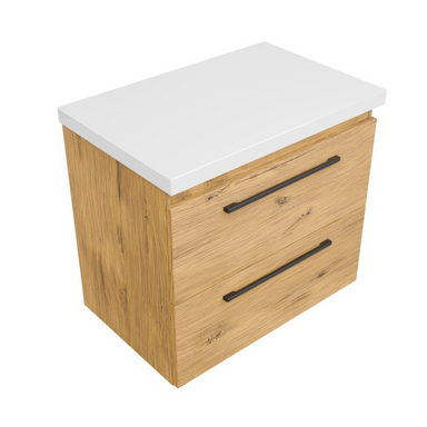 Szafka łazienkowa Girona 60 dąb lancelot, blat biały