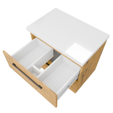 Szafka łazienkowa Girona 60 dąb lancelot, blat biały