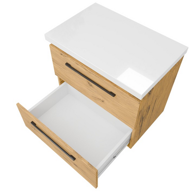 Szafka łazienkowa Girona 60 dąb lancelot, blat biały