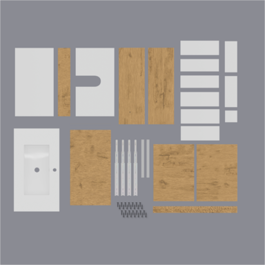 Szafka łazienkowa Girona 60 dąb lancelot, umywalka ceramiczna