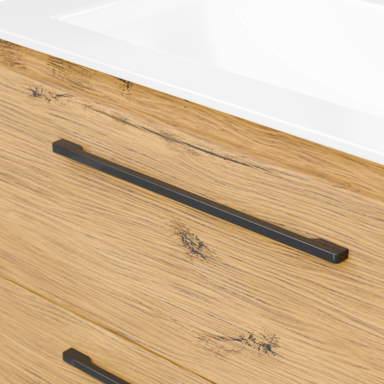 Szafka łazienkowa Girona 60 dąb lancelot, umywalka ceramiczna