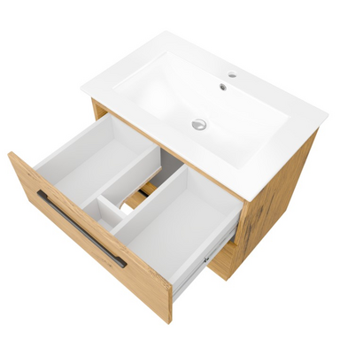 Szafka łazienkowa Girona 60 dąb lancelot, umywalka ceramiczna