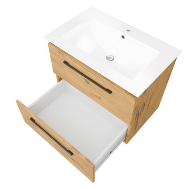 Szafka łazienkowa Girona 60 dąb lancelot, umywalka ceramiczna