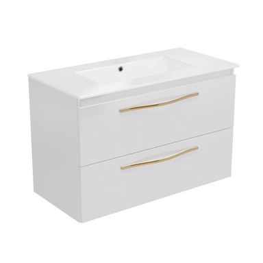 Szafka łazienkowa Girona 80 biały lakier z umywalką ceramiczną