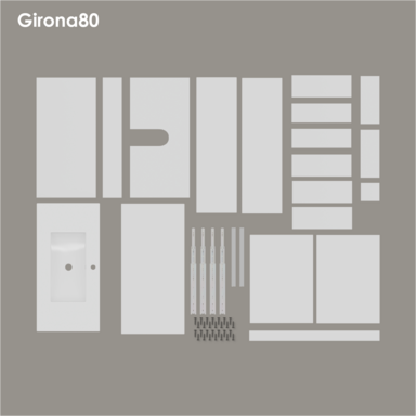 Szafka łazienkowa Girona 80 biały lakier z umywalką ceramiczną