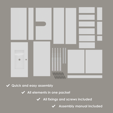 Szafka łazienkowa Girona 80 biały lakier z umywalką ceramiczną