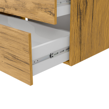 Szafka łazienkowa Girona 80 dąb lancelot z białym blatem