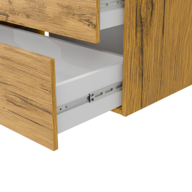 Szafka łazienkowa Girona 80 dąb lancelot z umywalką ceramiczną