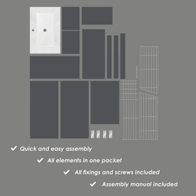 Szafka łazienkowa grafitowa z umywalką Ribera 60 kosz 3 półki