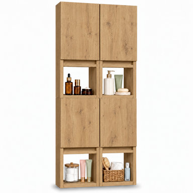 Szafka łazienkowa nad pralkę 150x56x25 Wisząca do łazienki Dąb lancelot