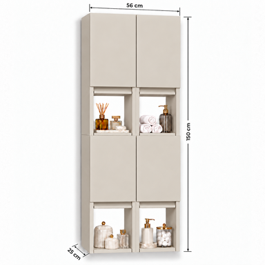 Szafka łazienkowa nad pralkę 150x56x25 Wisząca do łazienki Kaszmir mat