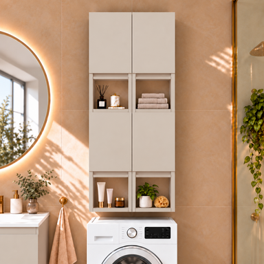 Szafka łazienkowa nad pralkę 150x56x25 Wisząca do łazienki Kaszmir mat