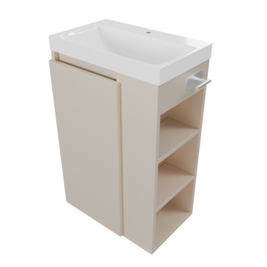 Szafka łazienkowa SEVA 46 kaszmir mat z umywalką | stojąca lub wisząca