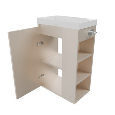 Szafka łazienkowa SEVA 46 kaszmir mat z umywalką | stojąca lub wisząca