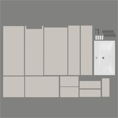 Szafka łazienkowa SEVA 46 kaszmir mat z umywalką | stojąca lub wisząca