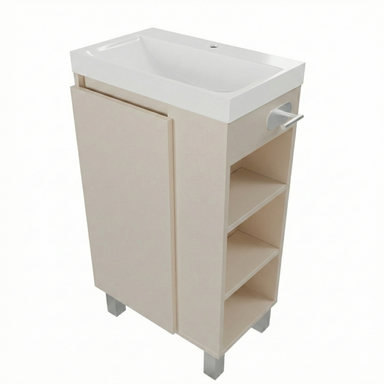 Szafka łazienkowa SEVA 46 kaszmir mat z umywalką | stojąca lub wisząca