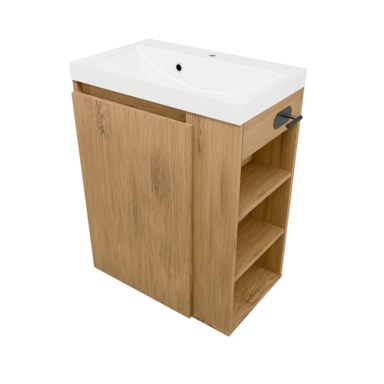 Szafka łazienkowa SEVA 57 dąb Lancelot z umywalką | stojąca lub wisząca