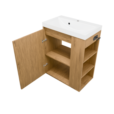 Szafka łazienkowa SEVA 57 dąb Lancelot z umywalką | stojąca lub wisząca