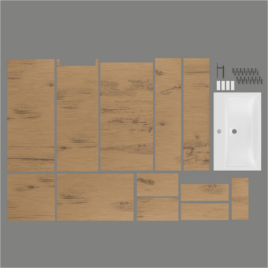 Szafka łazienkowa SEVA 57 dąb Lancelot z umywalką | stojąca lub wisząca