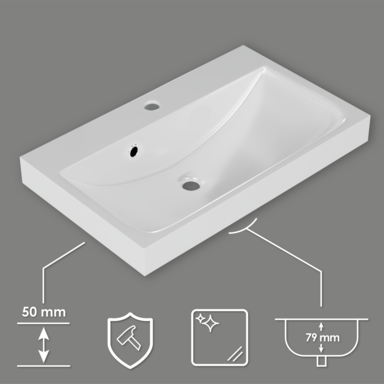 Szafka łazienkowa SEVA 57 dąb Lancelot z umywalką | stojąca lub wisząca