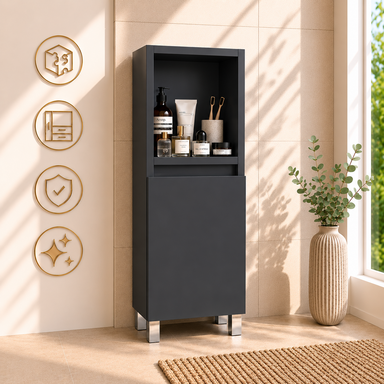  Szafka łazienkowa Stojąca 85x28 cm Wisząca Antracyt