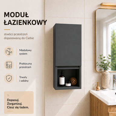 Szafka łazienkowa Wisząca 78x28 cm Górna Antracyt